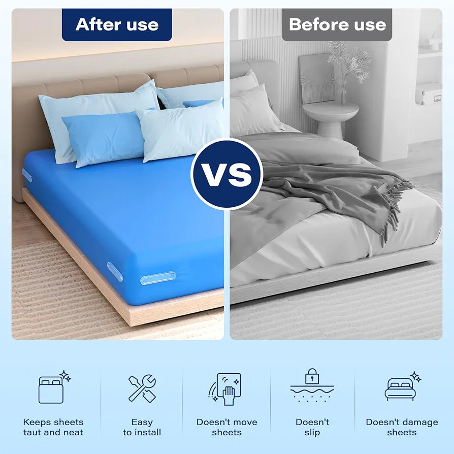VRZVQ Bed Sheet Holders: Keep Sheets Firm & Tight - Secure Fitted Sheet Clips for All Corners