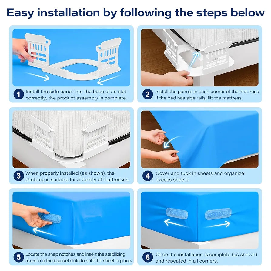 VRZVQ Bed Sheet Holders: Keep Sheets Firm & Tight - Secure Fitted Sheet Clips for All Corners